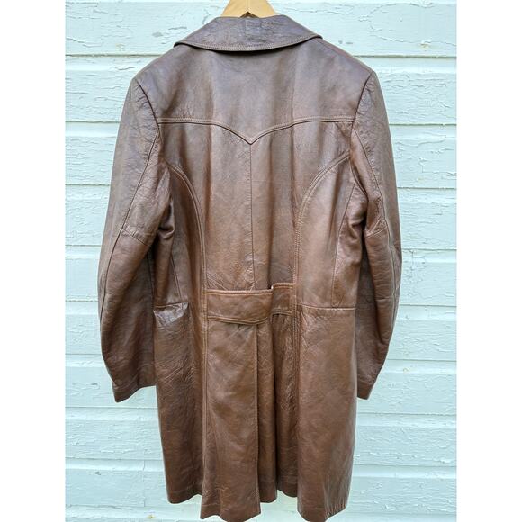 Vintage Jacket Cabretta Leather by Grais Men's 42L Brown USA Angel Skin 70's - Picture 2 of 11